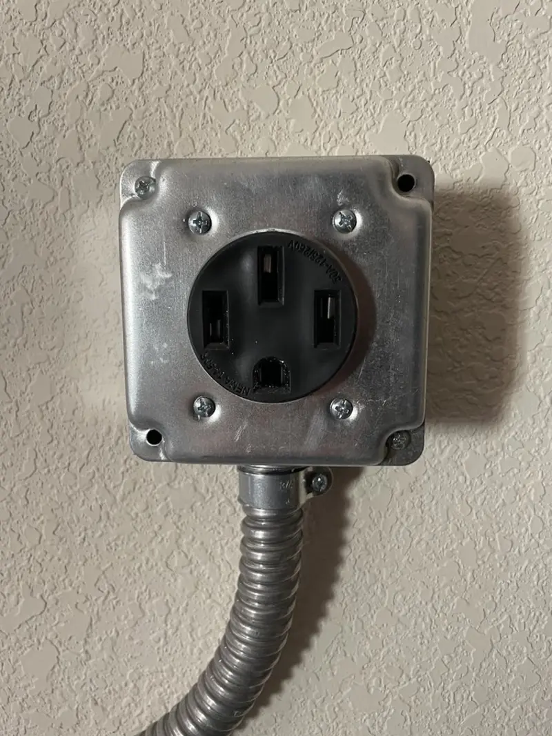 NEMA 14-50 outlet installed for Electrical Panel Upgrade in Brown